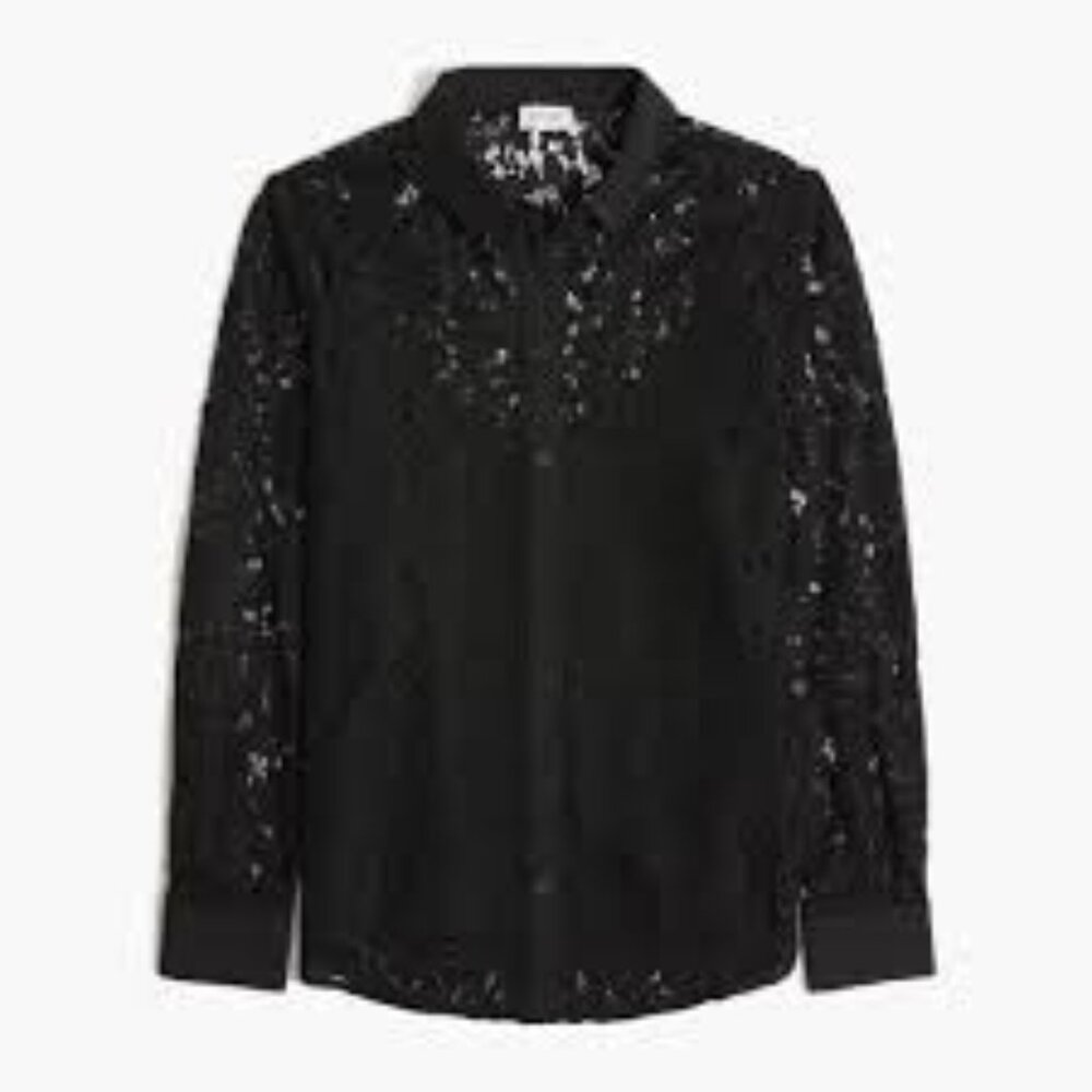 Lace button-up shirt in classic fit